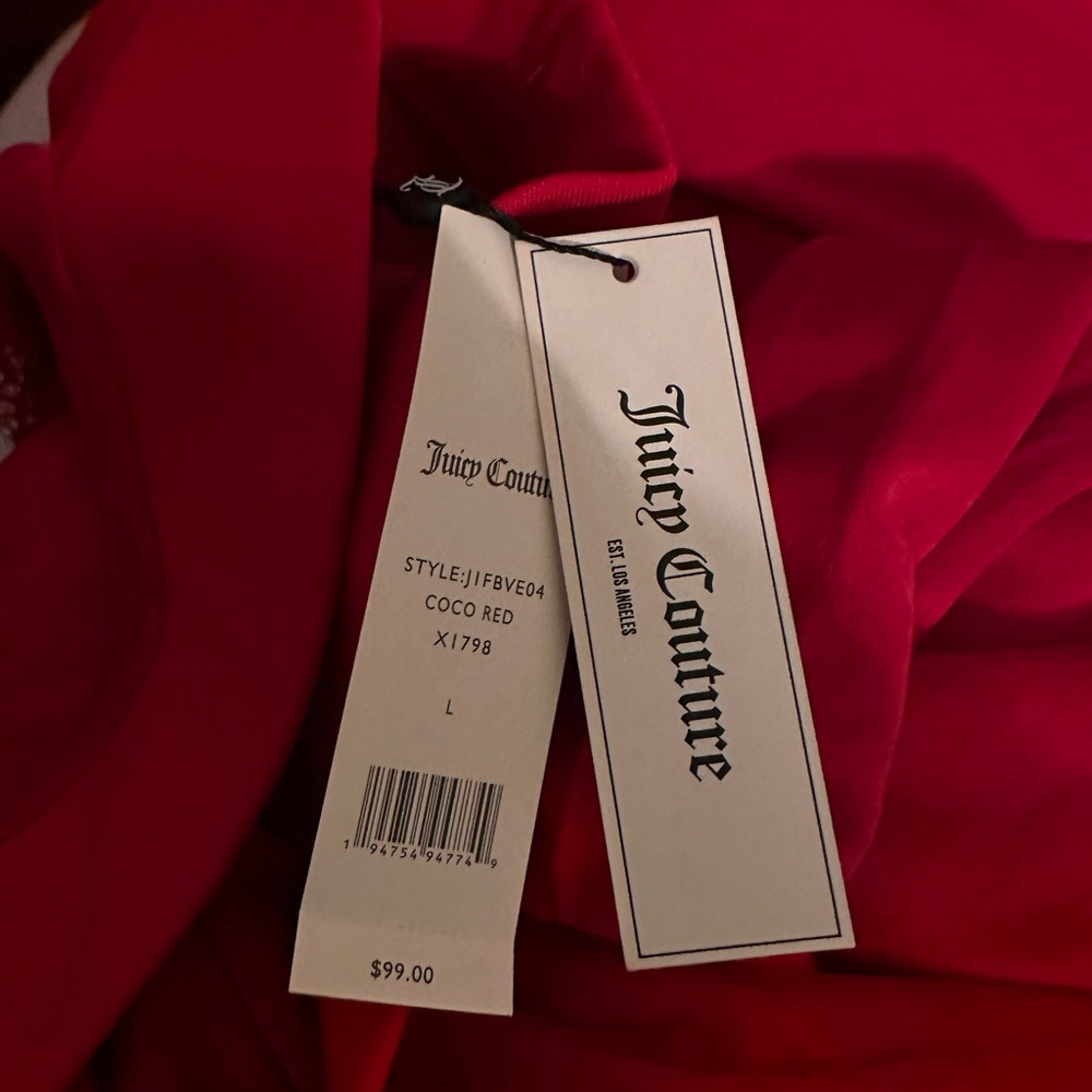 Juicy Couture Matching Velour Rhinestone Tracksuit New With Tags in Red - Picture 8 of 8